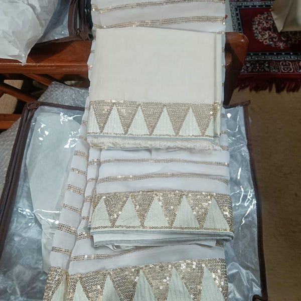 Sage Green Tissue Silk Readymade/Easy Saree