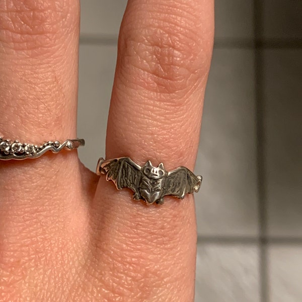 Bat Ring Moon Stars Silver Gold Sterling Jewelry - Etsy