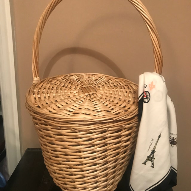 Jane Birkin Basket - Medium, Market Bag, Round Wicker Basket, Panier Rond, Basket of Mimbre Fruit Basket Panier Jane Birkin, Jane Birkin Korb