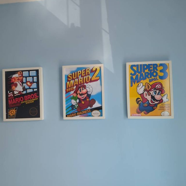 スーパーマリオブラザーズ 1 2 3 任天堂 NES ポスター - サイズ A4