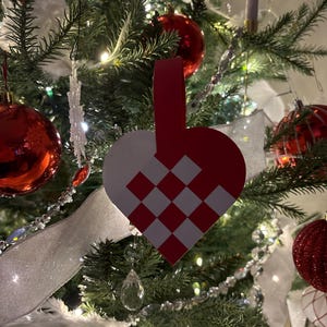 Danish Woven Heart Decoration SET OF 4 Christmas Ornament Nordic