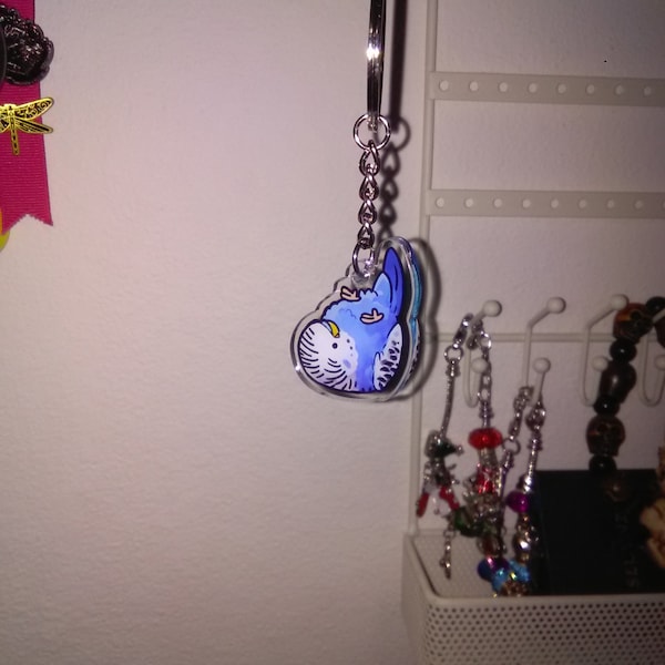 Dangling Budgie Keychain - Etsy