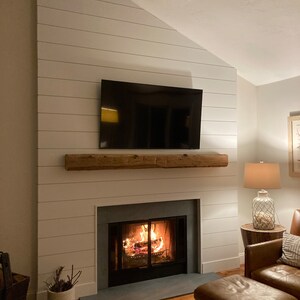 Fireplace Mantle, Reclaimed Wood, Rustic Decor, Resawn, Tung Oil Finish ...