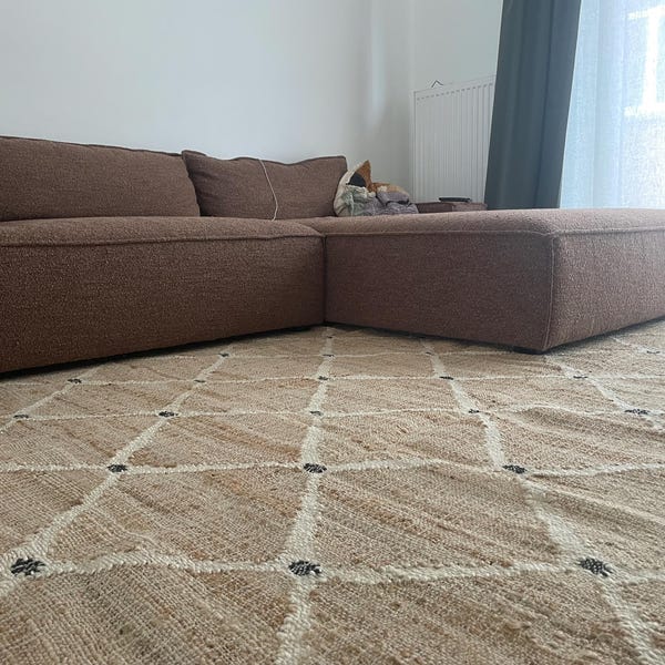 Rainbow Chunky Wool Loop Rug Hand Knotted, Multi Coloured, Soft, Funky ...