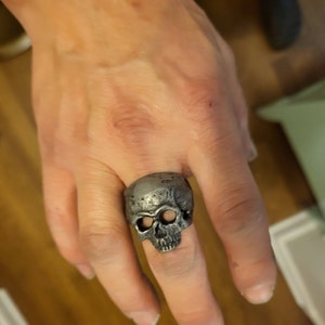 ZMY Men's Skull Circle Ring – 316L Stainless Steel Punk Ring, Available In Sizes 7-13, Silver