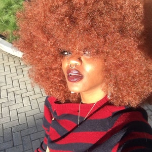 AFRO .. Big Jumbo Afro .. Unisex and Super Nice Foxy Red .. Hippy, HAIR ...