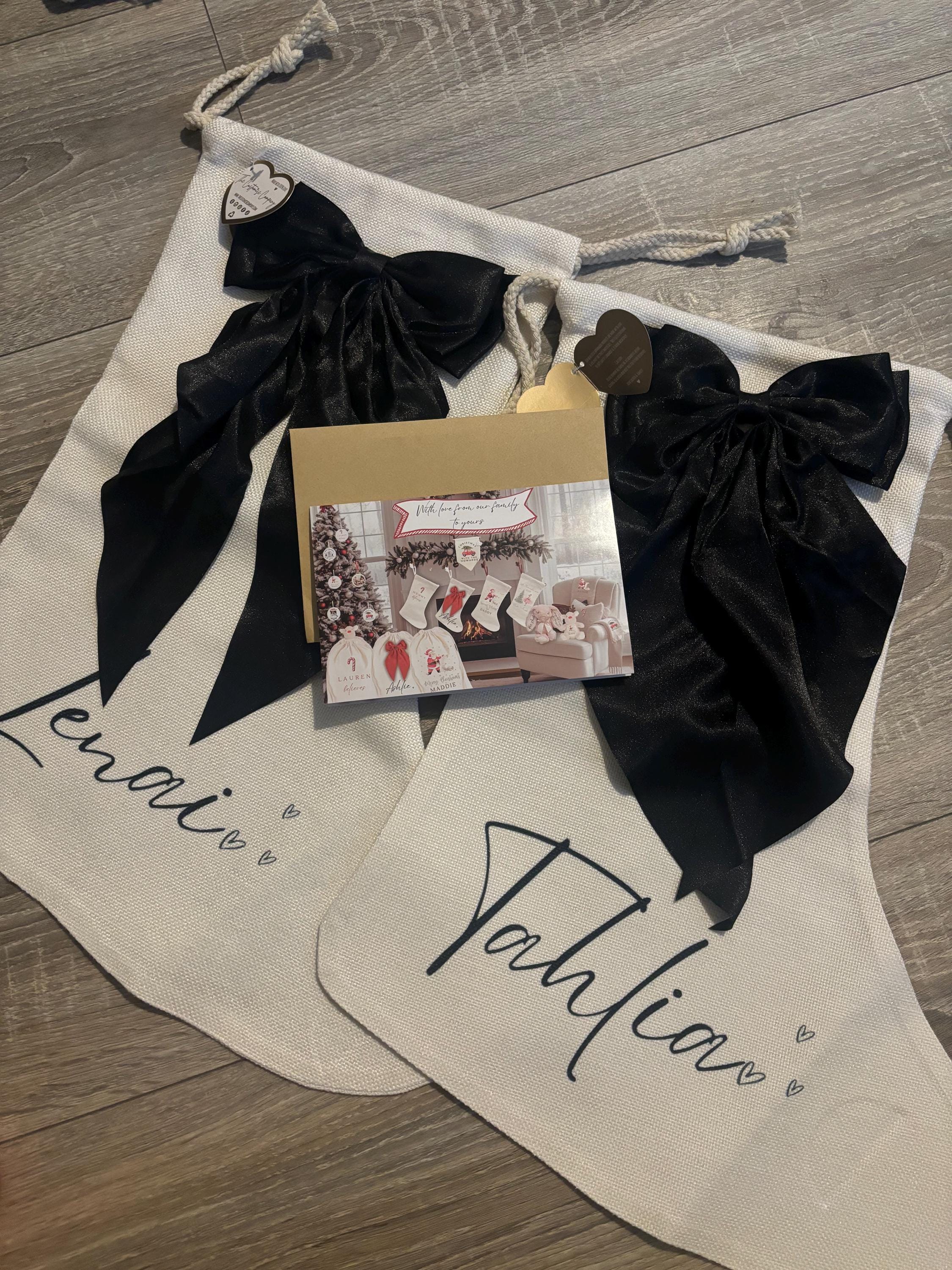 Personalised Christmas Stockings, Christmas Gifts, Bow Christmas Stocking, Christmas Decorations, Custom Family Stockings, Holiday Decor