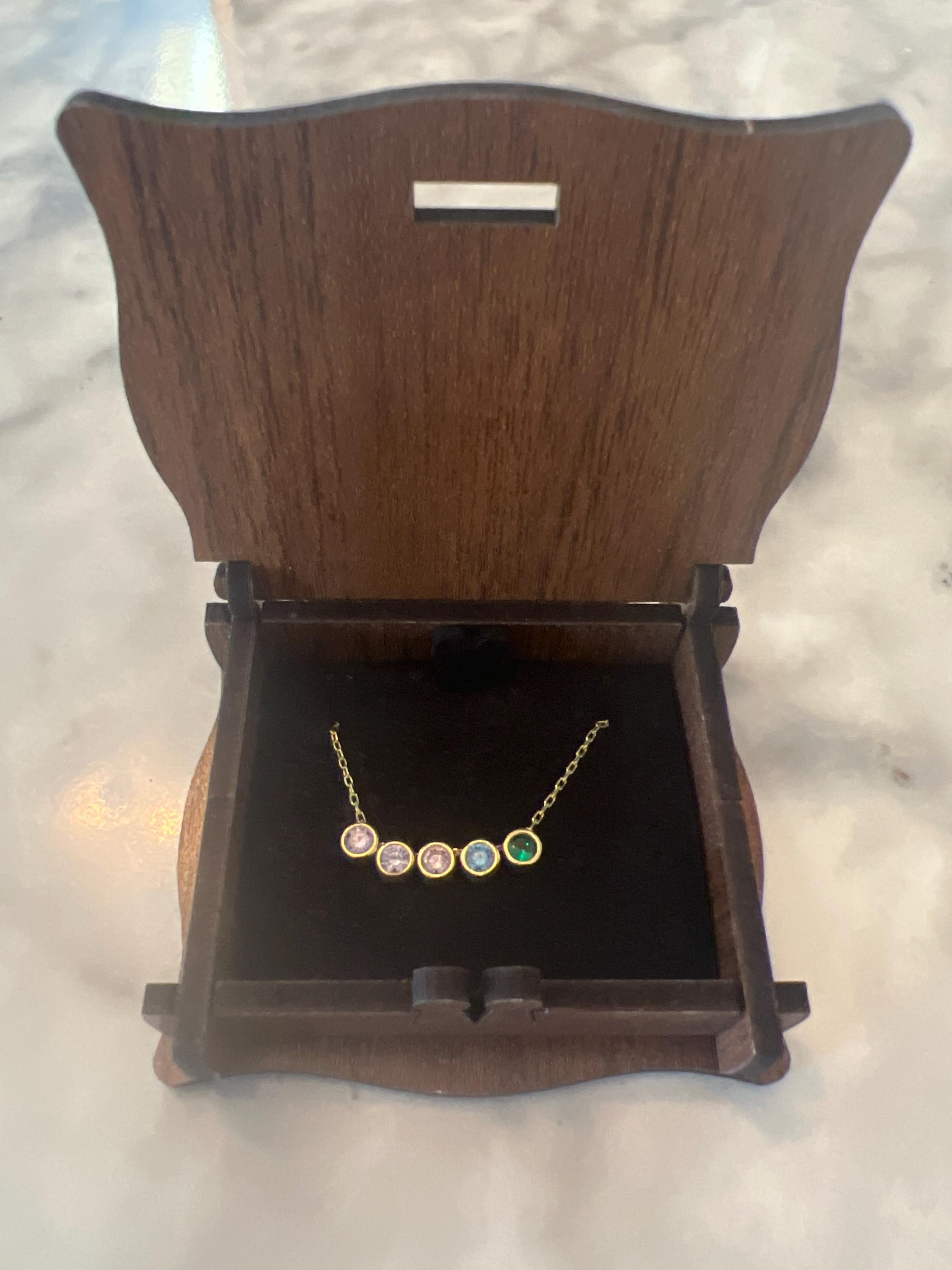 14K Solid Gold Family Birthstone Necklace, Birthstone Gift, Christmas Gift, Bridesmaid Gift, Gift for Mom, Birthday Gift, Birthstone Jewelry
