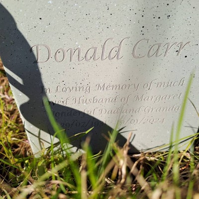 Personalised Message in Loving Memory Memorial Vase Grave Flower Bowl ...