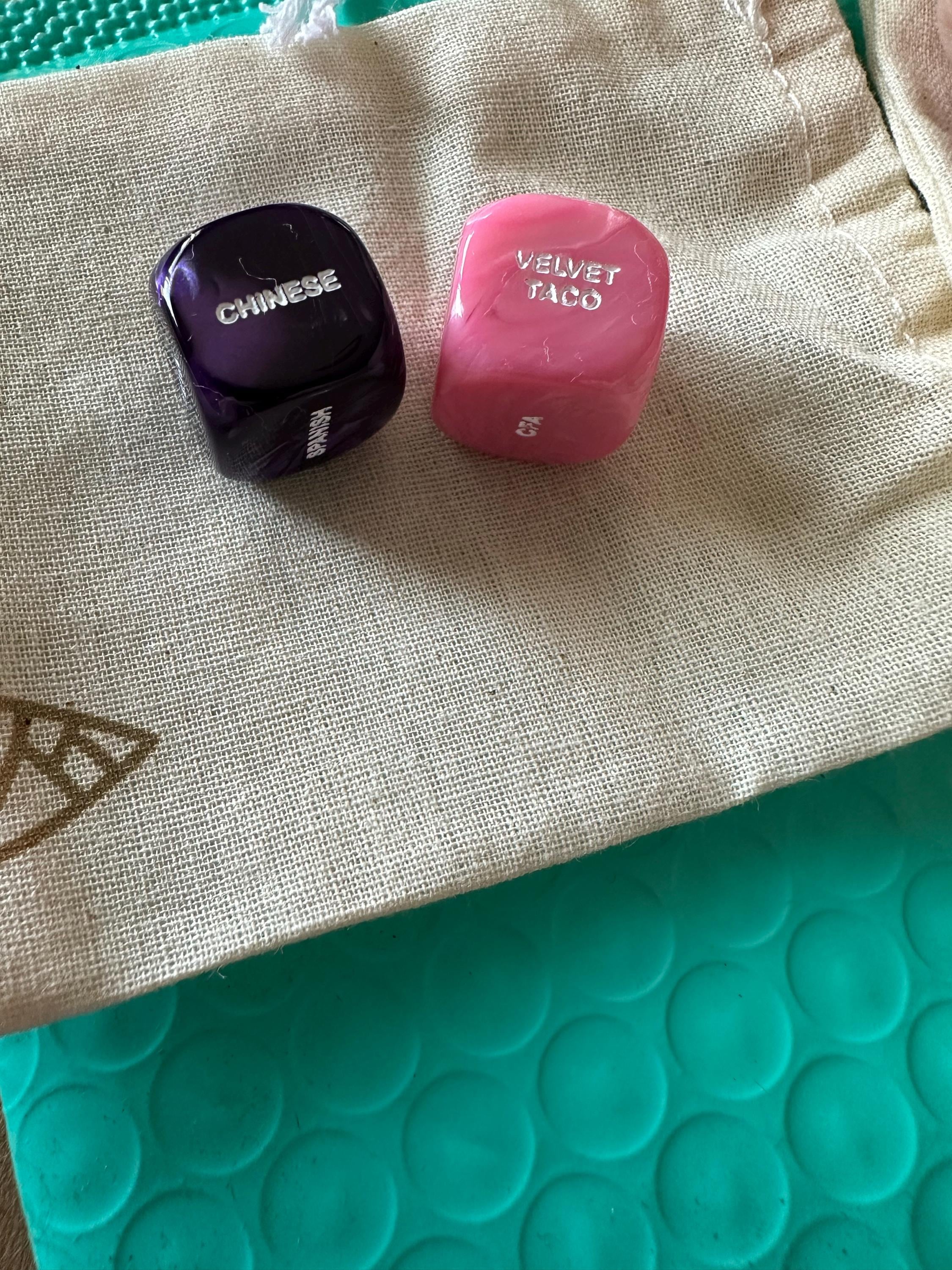 Custom Food Dice, Custom Engraved D6, Foodie gift, Birthday Gift, Gift for her, Date Night, Unique Christmas Gift for men, Stocking stuffers