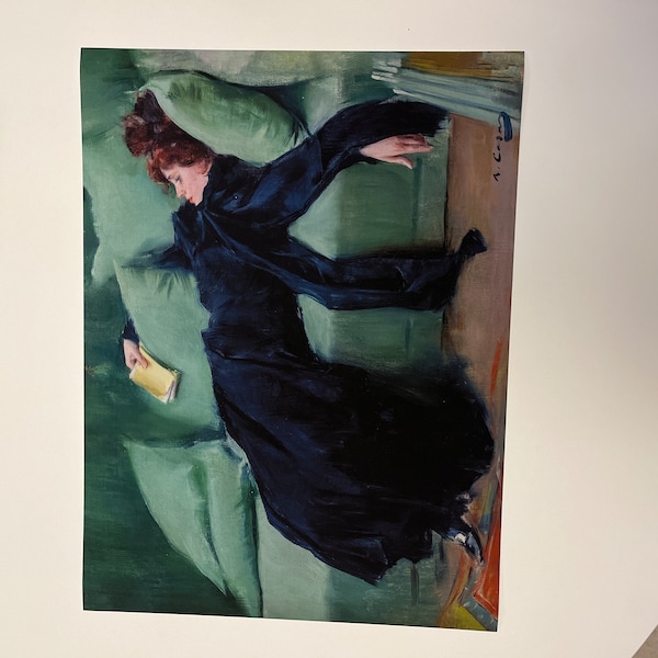 Ramon Casas Print: Decadent Woman, Emerald Green Vintage Art 85 - Etsy