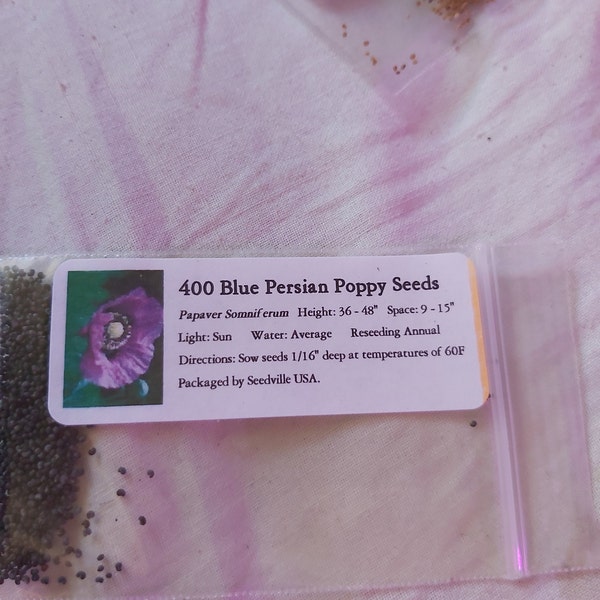 Papaver Somniferum ‚Persian Blue‘ Samen – 2000 Stück, Lila Schlafmohn, Ernte 2024, Aus Deutschland
