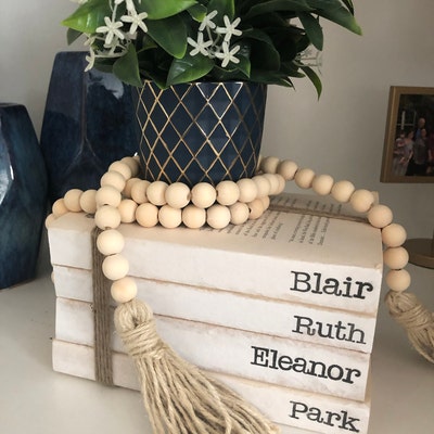 Modern Farmhouse Decor Personalized Book Stack Rustic Decor - Etsy