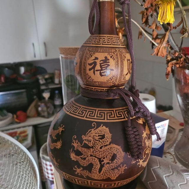 手作りの中国龍瓢箪瓶：風水アート彫刻 - Etsy 日本