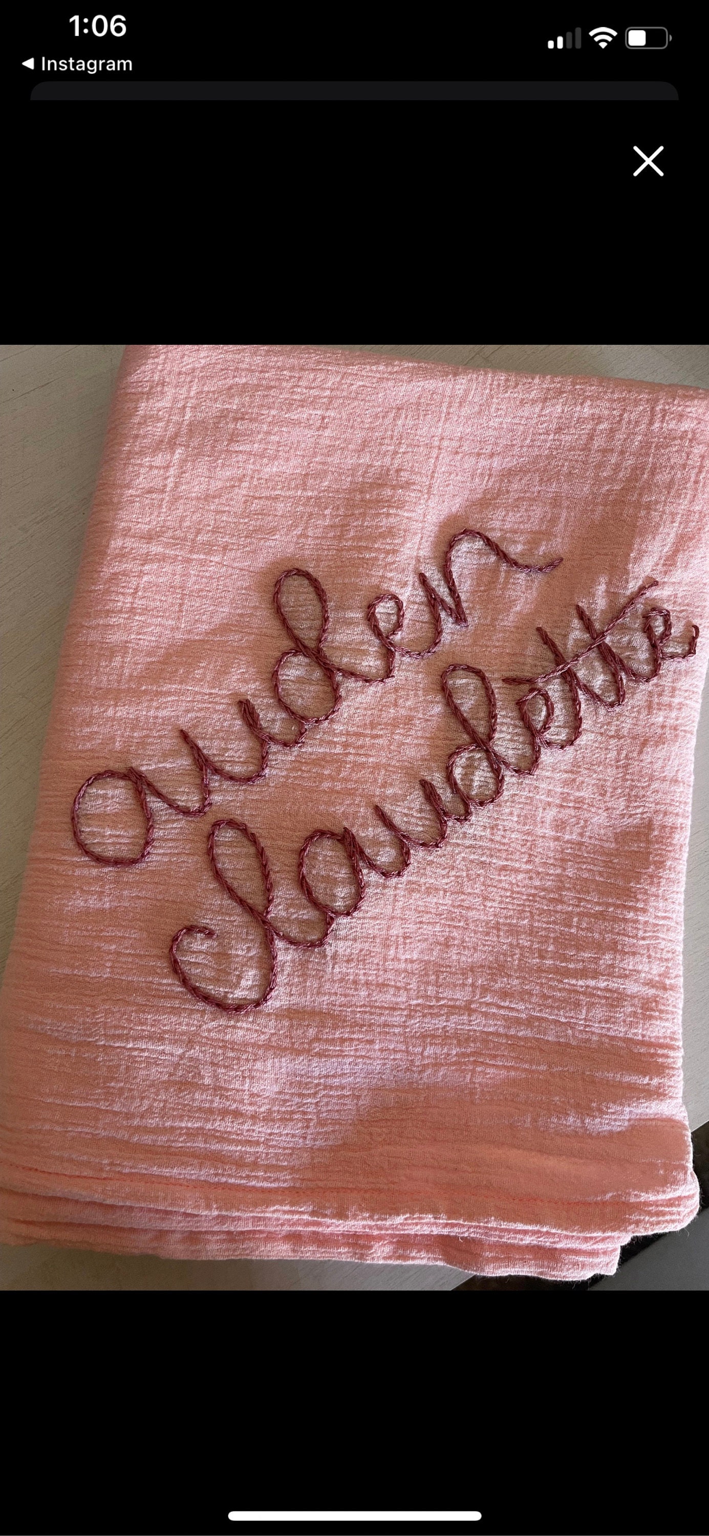 Hand Embroidered Baby Name Swaddle // Muslin Blanket //Name Announcement // Birth Announcement // Gender Reveal // Newborn Photos // Gift