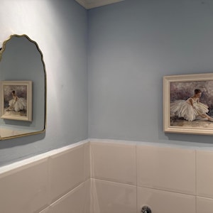 Italian Antique Brass Mirror, Wavy Irregular Bathroom Mirror Aesthetic Luxurious Wall Mirror