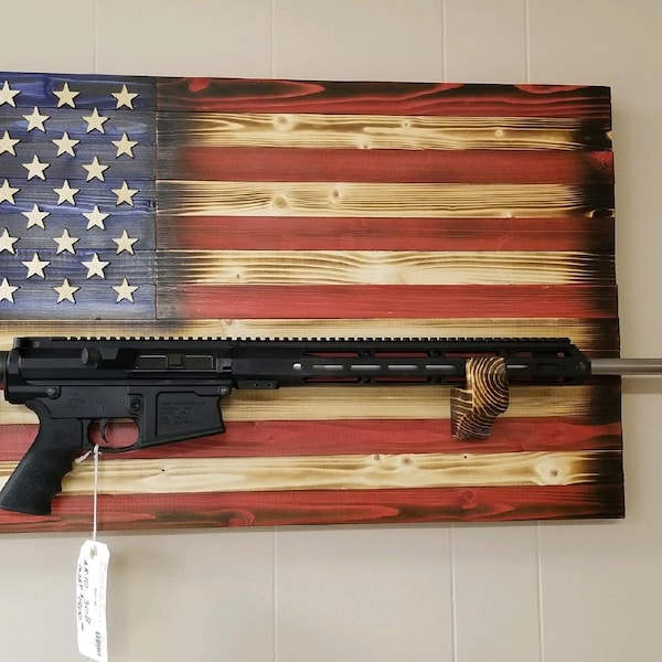 36x20 Rustic American Flag Rifle Rack. - Etsy
