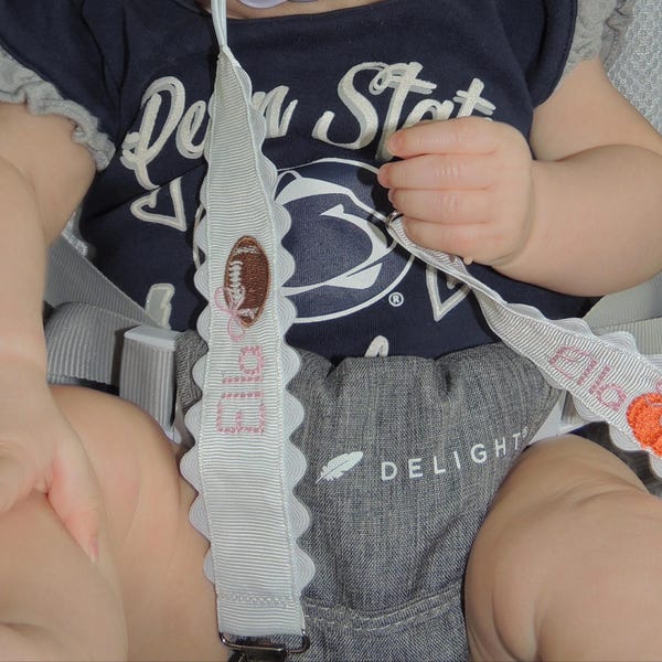 Monogrammed Pacifier Clip | Personalized Embroidered Paci Holder | Baby ...