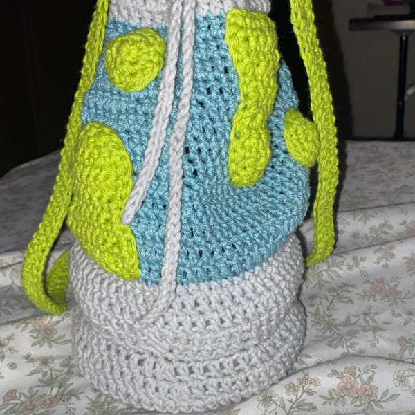 Lava Lamp Crochet Purse Pattern, Funky Retro Drawstring Bag (PDF ...