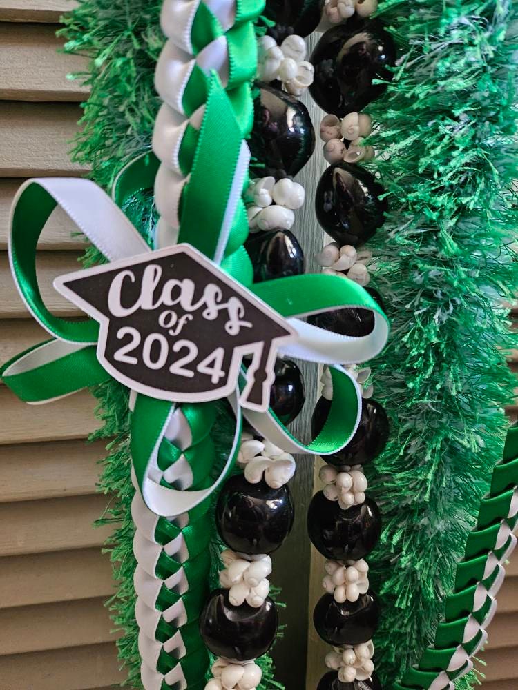 Graduation lei with Class of 2025 bow  | Single Braided Lei || Customized | Graduation gift