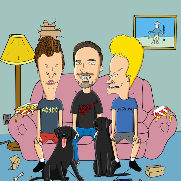 Custom Beavis and Butthead Style Portrait, Funny Cartoon Gift - Etsy