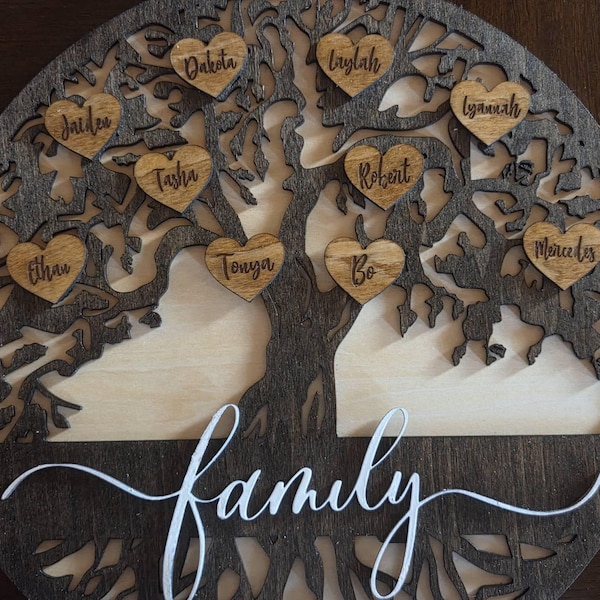 Rustic Family Tree Sign Personalized Family Tree Sign: Rustic Wood Wall Decor, Custom Names - Etsy