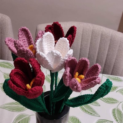 Tulips Crochet Pattern Crochet Flower Bouquet Pattern Crochet Flower