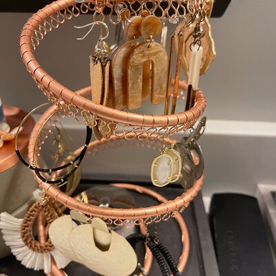 Earring Tree Copper Spiral Earring Holder Organizer Holds - Etsy