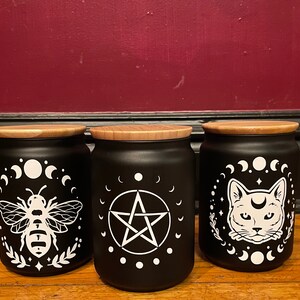 Witchy Storage Jars. Wiccan Kitchen Moon Phase Decor Gothic - Etsy