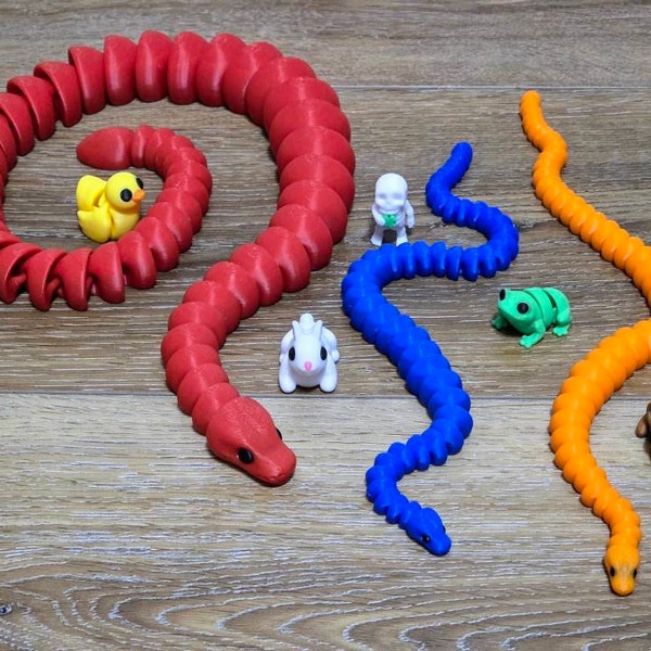 Python Fidget 3D Printed Ball Python Fidget Snake - Flexible Collectible by ZOU3D - Etsy