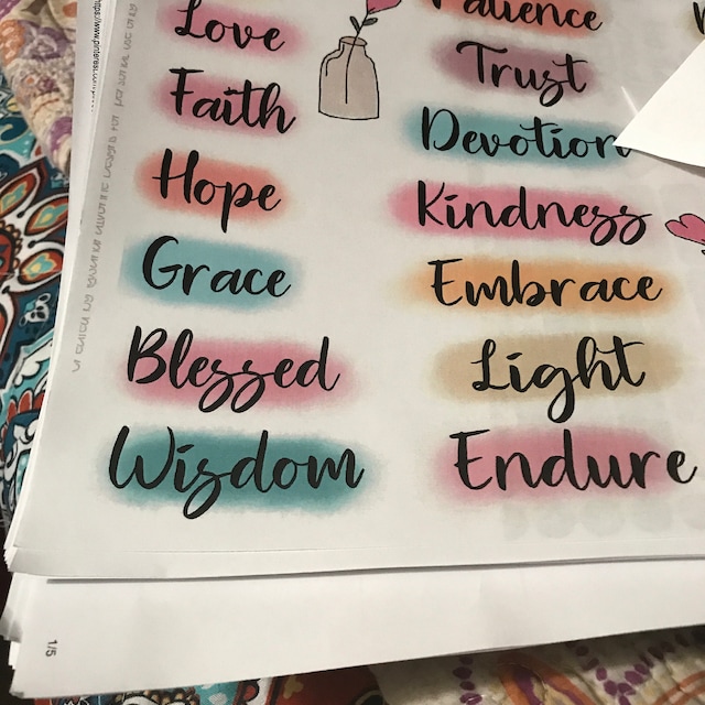 Bible Journal Stickers Digital Watercolor Christian Planner Stickers, Faith  Word Stickers for Bible Margins, Printable