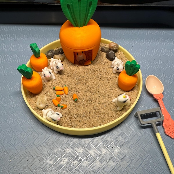 Bunny Zen Garden - Fidget Desk Sandbox - Cubicle Decor - Office Desk ...