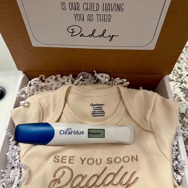 Surprise Box With Message, Embroidered See You Soon Daddy ONESIES ...