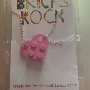 Heart Necklace Made With LEGO® Pieces PINK BFF Friendship Jewelry Best  Friends 