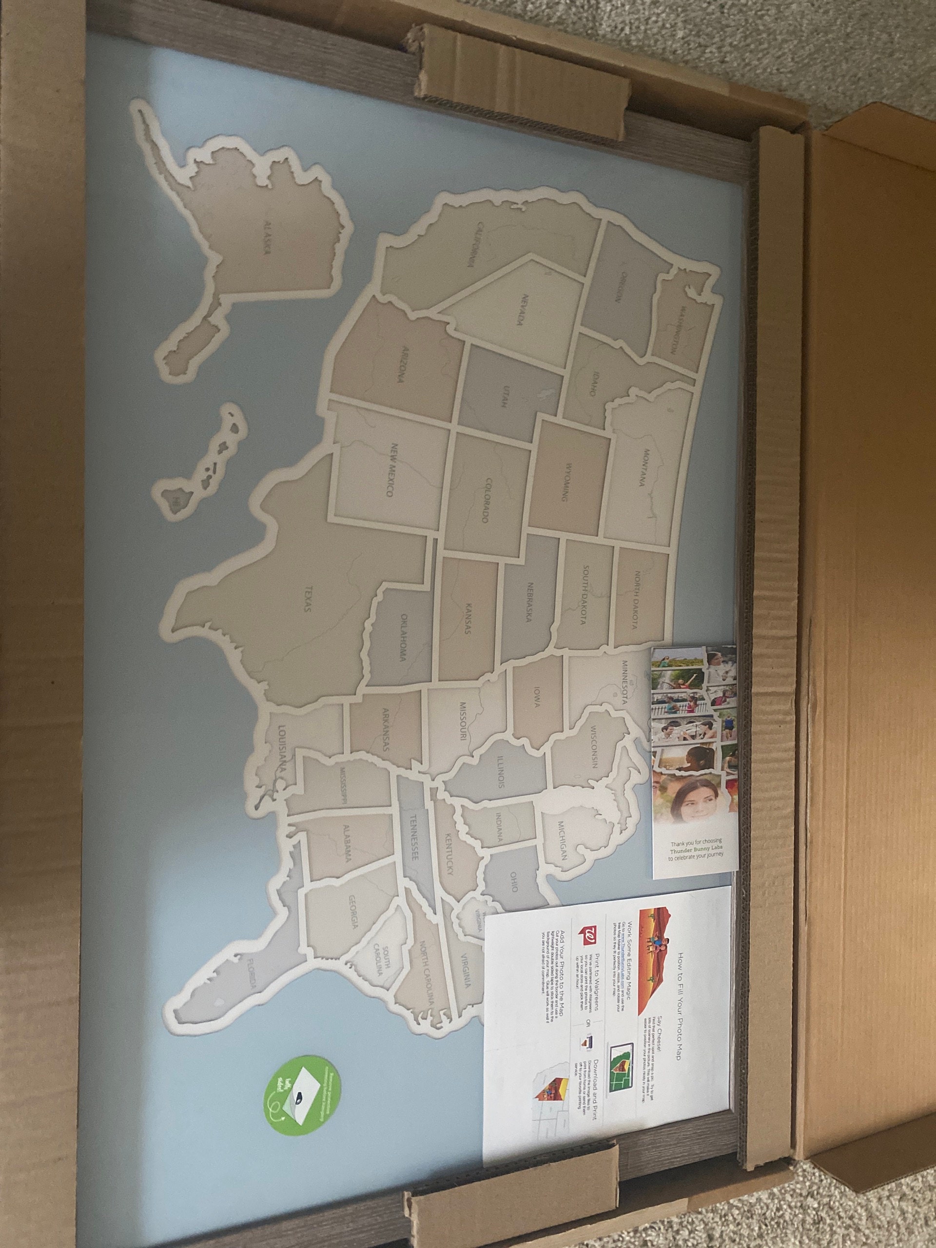 USA Photo Map - 50 States Travel Map Gift