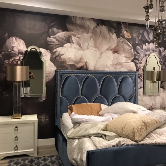 Bombora Mural Blue Contemporary Wallpaper Etsy