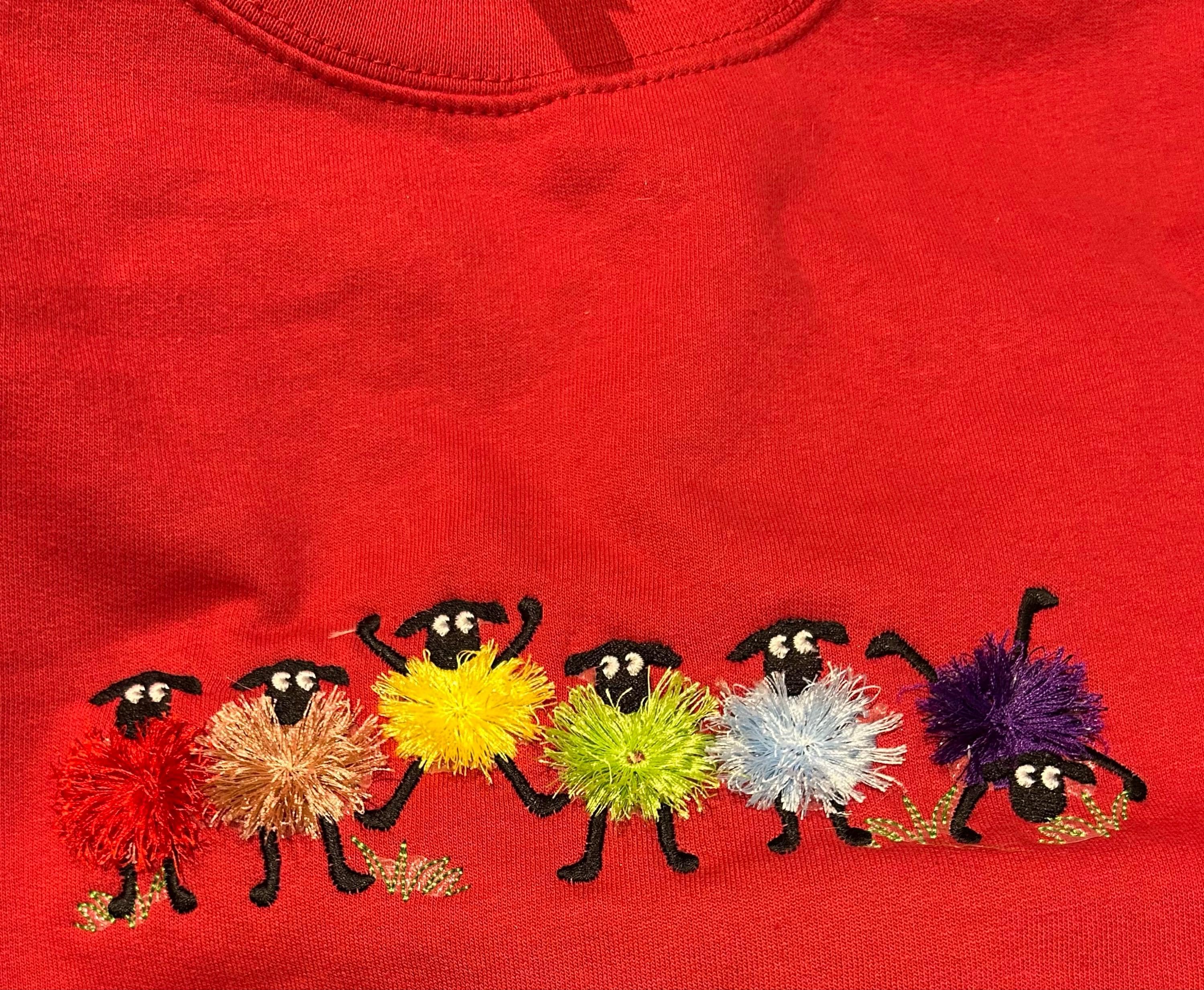 Customer project using Fringed Funny Sheep Lamb 6 embroidery design