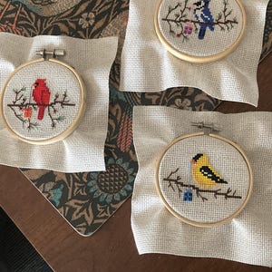 Kit Bordado Punto Cruz Tres Pájaros -tela Aida 14ct Hilo | Cuotas Sin