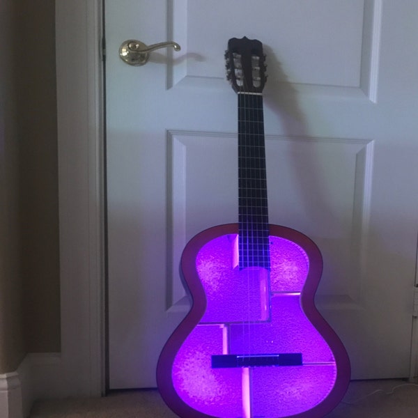 Violin Table Lamp 114. Recycled 3/4 Size White Violin With Color ...