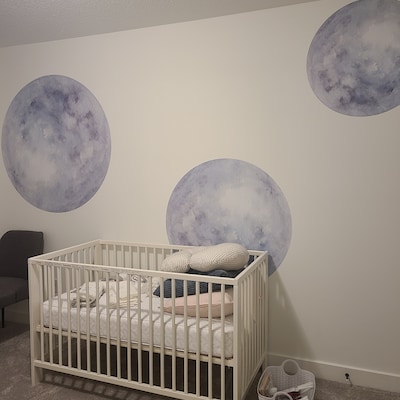 Watercolor Moon Wall Decal Kids. Moon Decal Nursery. Watercolor Moon ...
