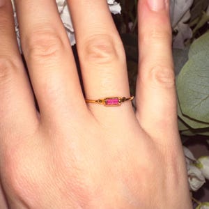 Customer photo from whitney, Raw Pink Tourmaline Baguette Band