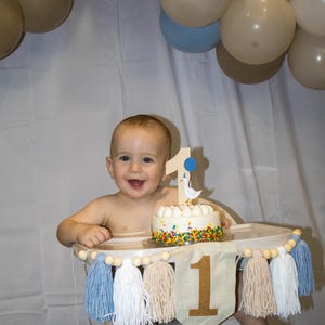 Cake Topper First Birthday Baby Boy, One Silly Goose, Vintage Goose Nursery