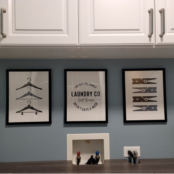 Laundry Room Art - Set of Three - Laundry Wall Art - Wall Art Set ...
