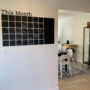 Chalkboard Wall Calendar With Memo Vinyl Wall Decal 