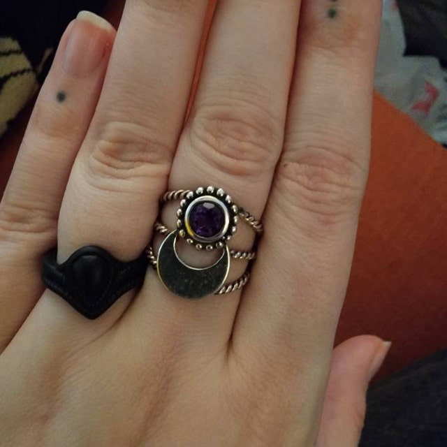 Anello in argento sterling 925 con ametista da 13,60 carati, fatto a mano, a forma di cuscino, con pietra preziosa, regalo per donna, taglia 8/75 USA - Italia Anello in argento sterling 925 con ametista da 13,60 carati, fatto a mano, a forma di cuscino, con pietra preziosa, regalo per donna, taglia 8/75 USA - Italia