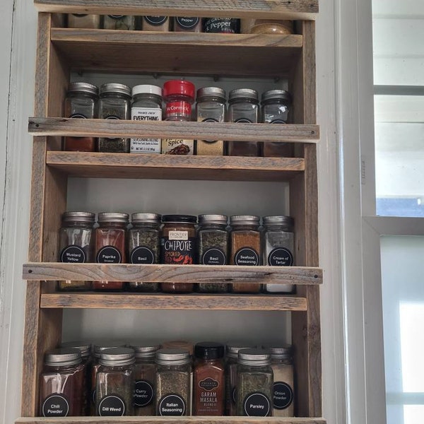 Wooden Spice Rack, Spice Rack, Kitchen Storage, Kitchen, Storage, Rack ...