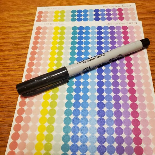 Mini Dot Planner Stickers, MINI Teeny Tiny Colorful, Neutral Dot ...