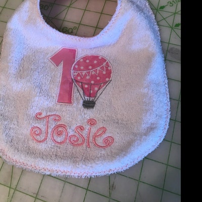Hot Air Balloon Number 1 Birthday Number 1 Summer Machine Embroidery