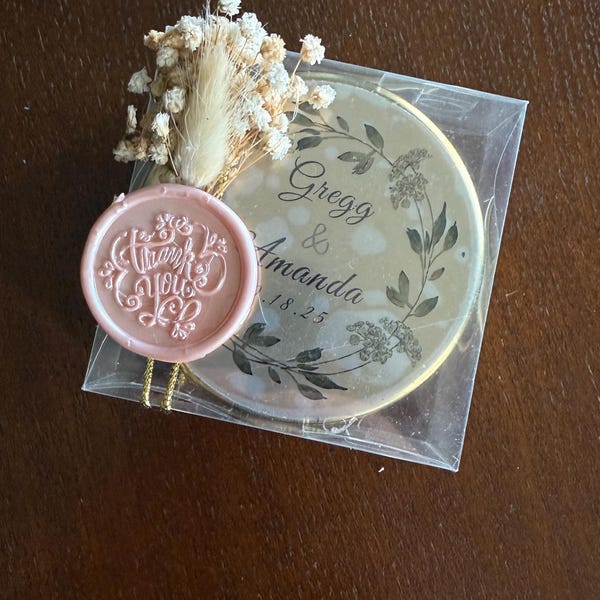 Personalized Soy Wax Tin Candle With Dried Flowers, Orange & Cinnamon ...