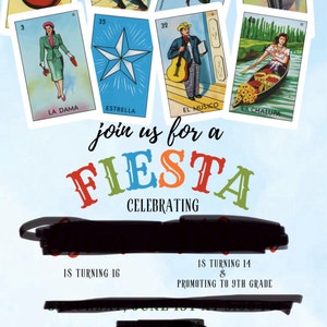 Loteria Invitación, Fiesta De Cumpleaños De Lotería, Spanish Loteria ...